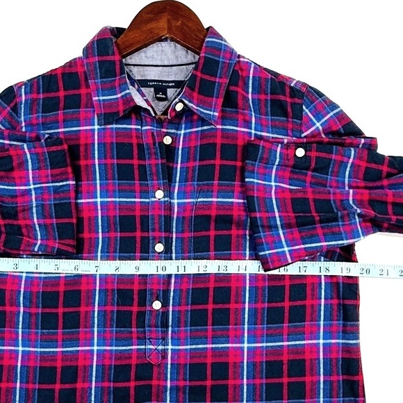 Tommy Hilfiger, Women's Flannel Plaid Shirt, Long Sleeve, Sz M - Picture 5 of 7